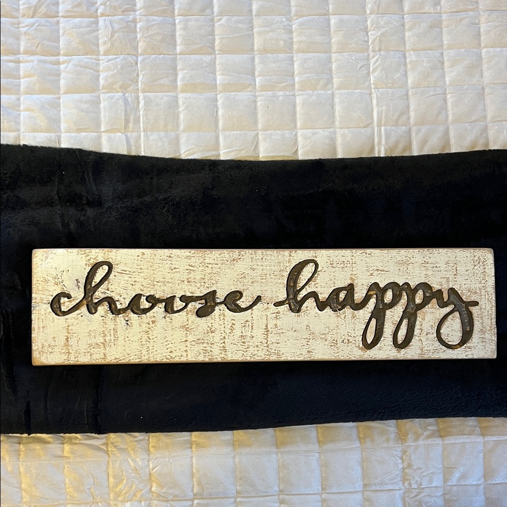 Rustic Cream & Brown 'Choose Happy' Wall Decor
